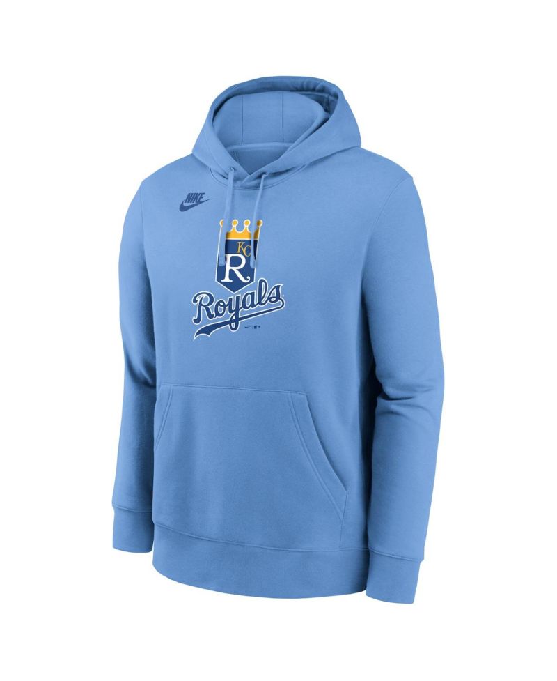 Men's Light Blue Kansas City Royals Cooperstown Collection Logo Club Pullover Hoodie