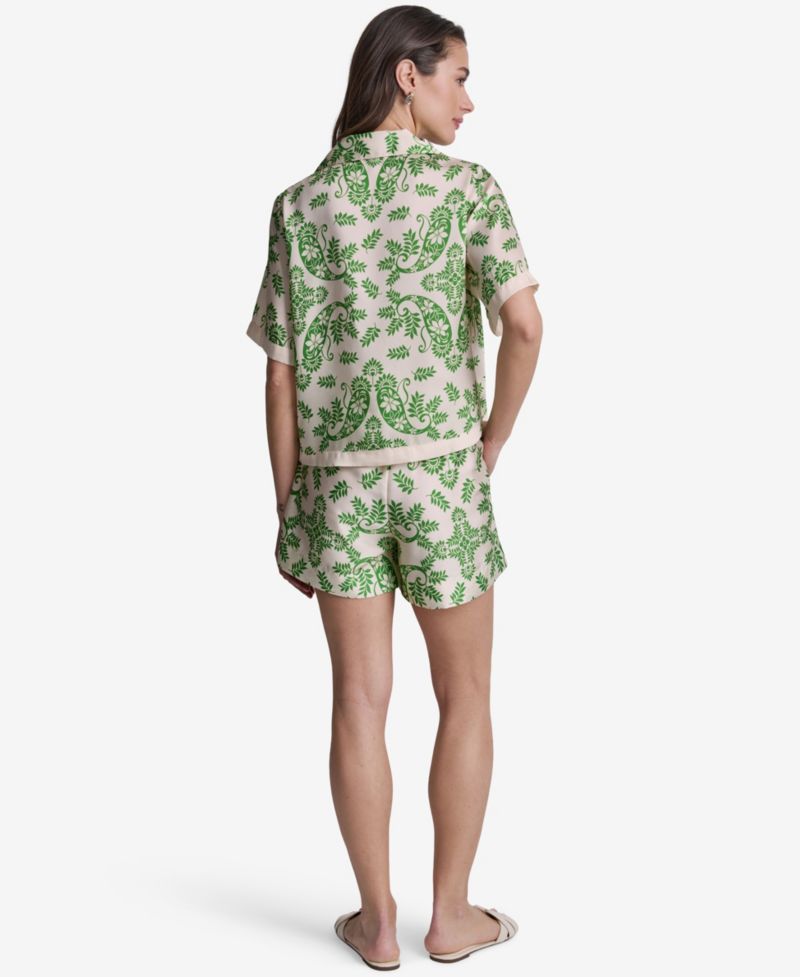 Women's Botanical Print Pull-On Shorts