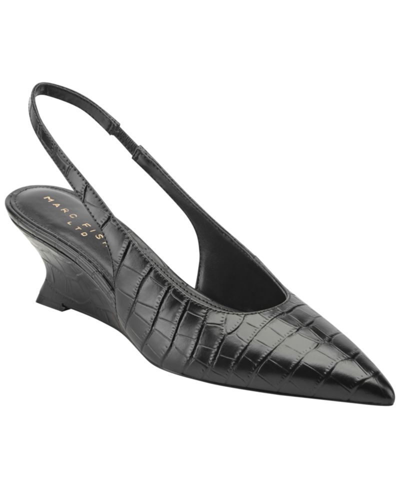 Women's Taten Leather Slingback Wedge Pumps