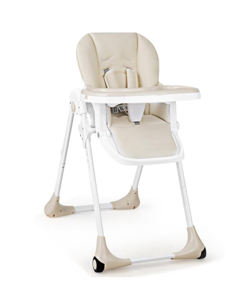 3 in 1 Adjustable Baby High Chair with 7 Height Levels and Double Tray for Feeding