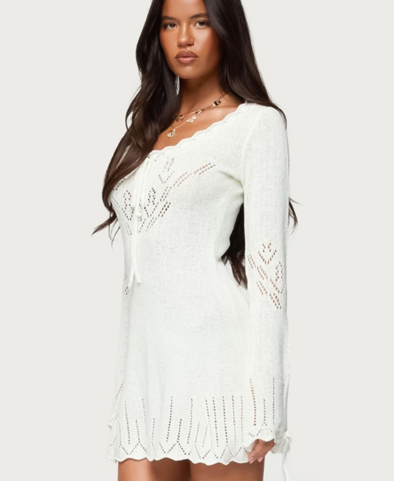 Women's Shaia Pointelle Knit Mini Dress