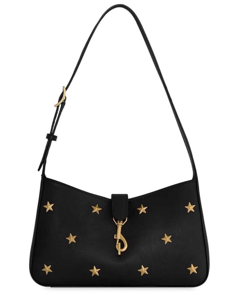 Megan Small Star-Studded Leather Shoulder Handbag