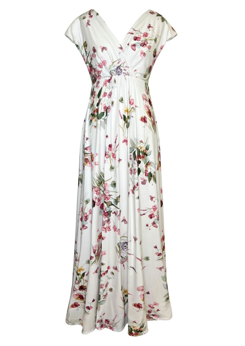 Women's Sophia V-Neck Short Sleeve Maxi Dress
