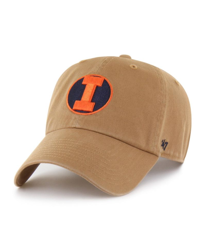 Men's '47 Khaki Illinois Fighting Illini Vault Clean Up Adjustable Hat