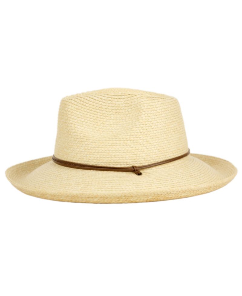 Straw Fedora Sun Hat with Chin Cord