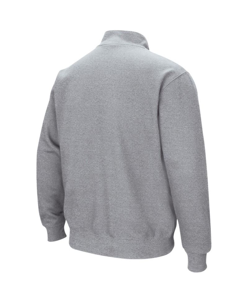 Men's Heathered Gray Harvard Crimson Tortugas Team Logo Quarter-Zip Jacket