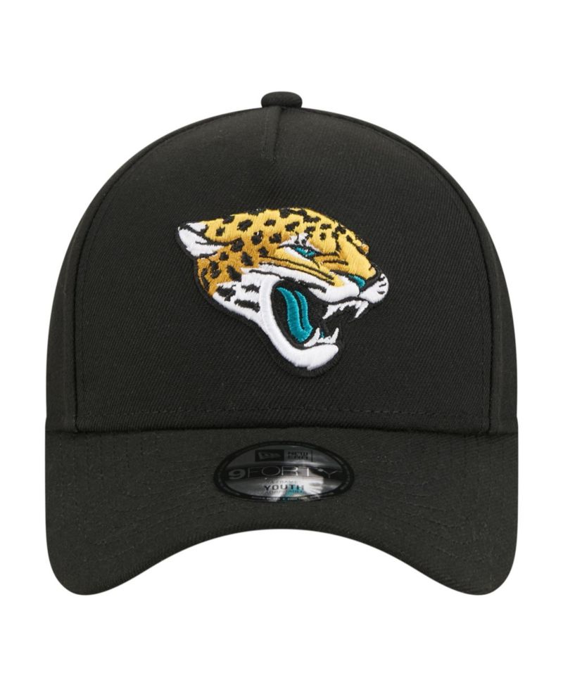 Big Boys and Girls Black Jacksonville Jaguars 9FORTY A-Frame Adjustable Hat