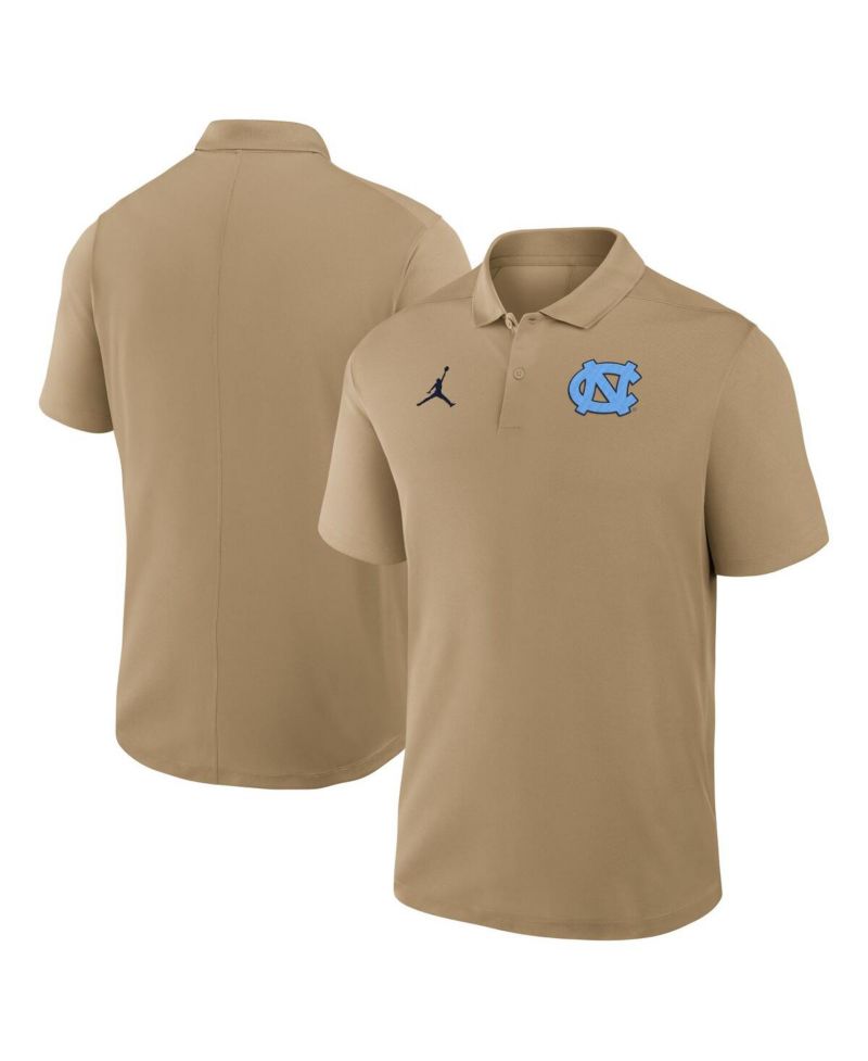 Men's Tan North Carolina Tar Heels Primetime Victory Primary Logo Performance Polo Shirt