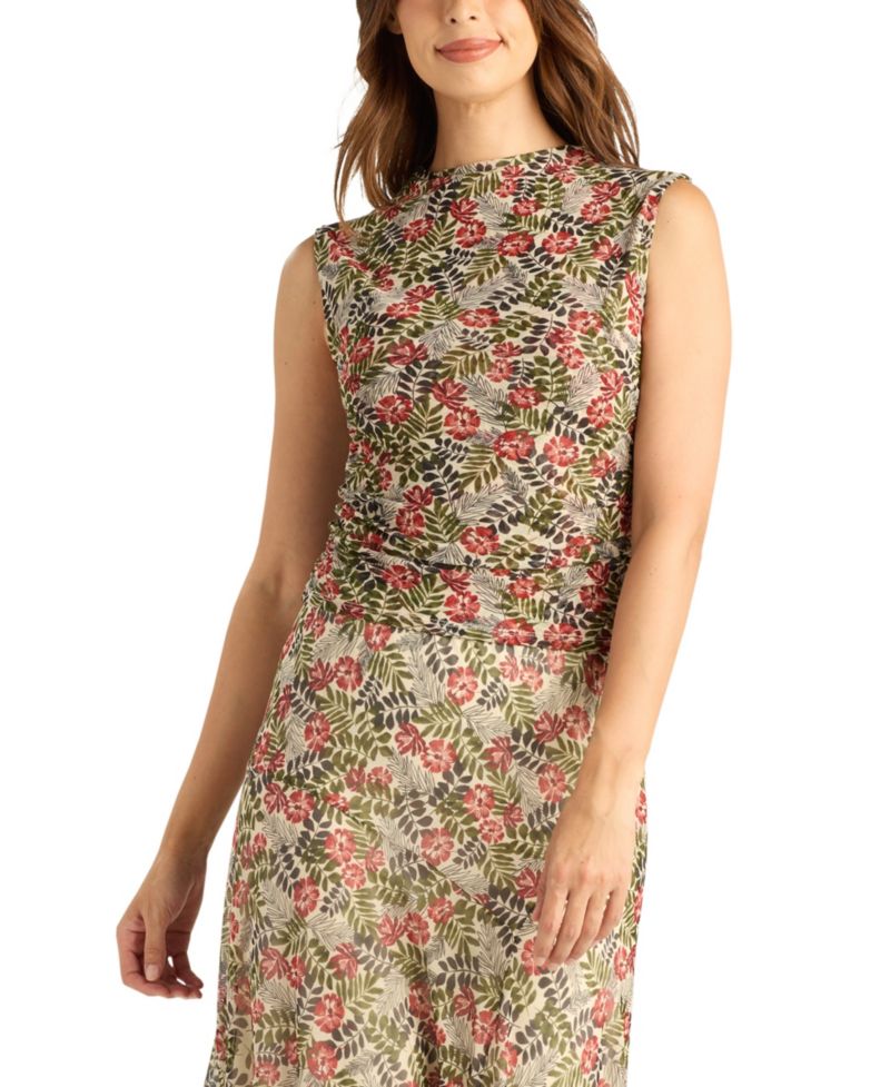 Juniors' Sleeveless Mock-Neck Tank Top