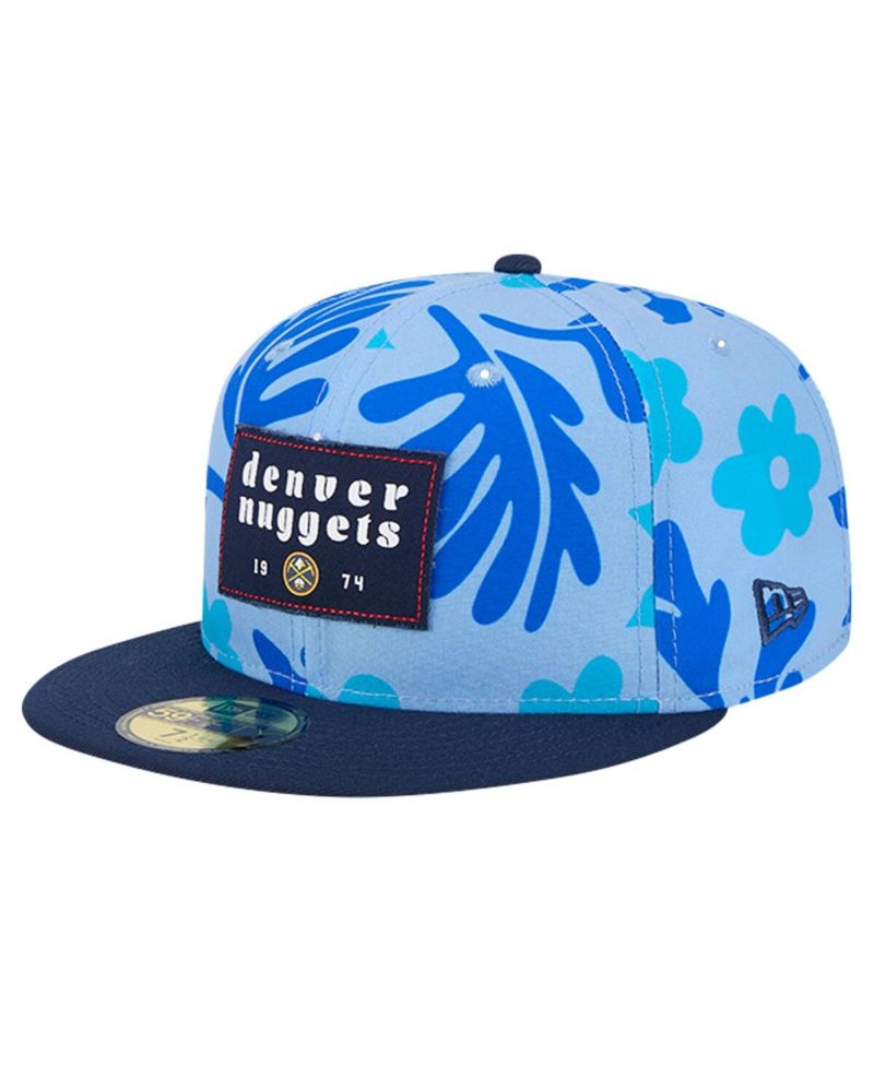 Men's Blue Denver Nuggets Palm Fronds 2-Tone 59FIFTY Fitted Hat