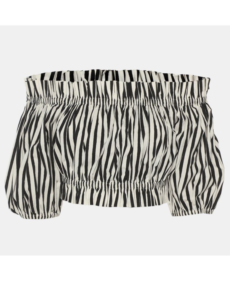 Women's Striped Off-The-Shoulder Crop Top