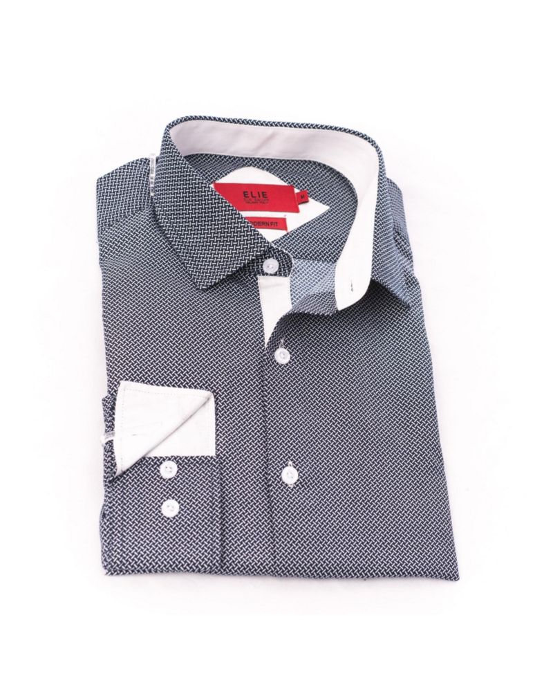 Little Boys Black Button-Down Slim Fit Shirt