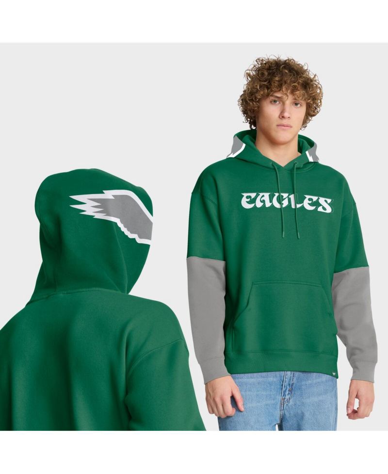 Men's Kelly Green Philadelphia Eagles Helmet Retro Pullover Hoodie