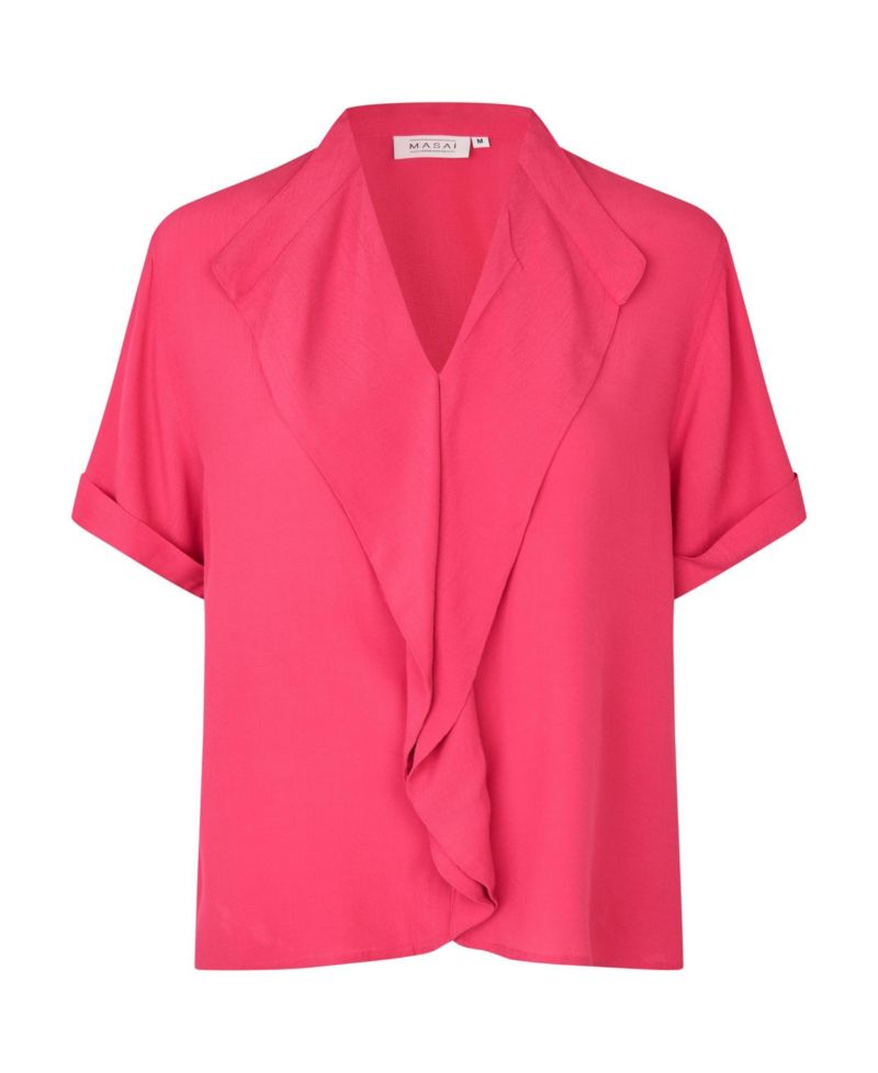 Women's MaDyvora V-Neck Short-Sleeve Ruffle Blouse