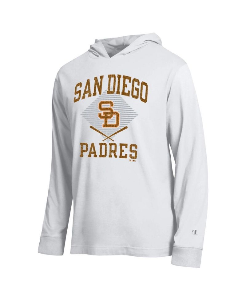 Men's White San Diego Padres Cooperstown Hooded Long-Sleeve T-Shirt