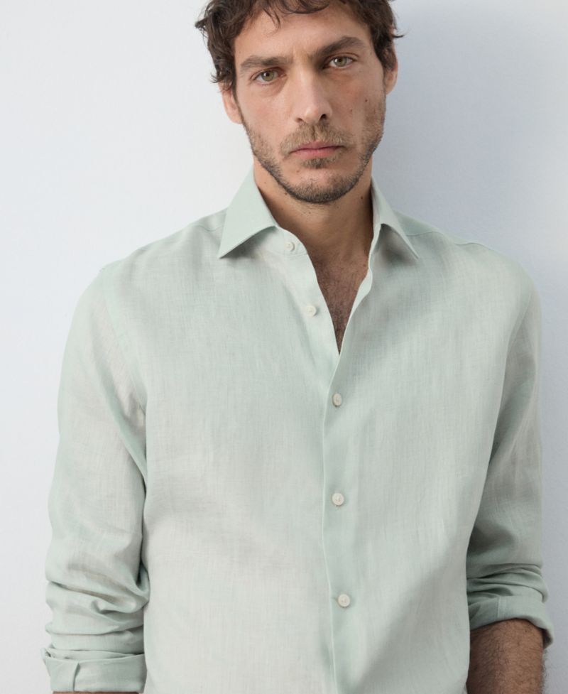 Men's Linen Slim-Fit Shirt
