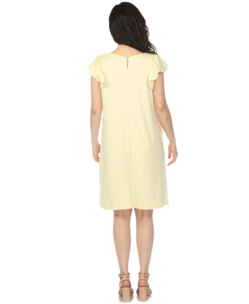 Women's Scoop Neck Flutter-Sleeve Maternity Dress