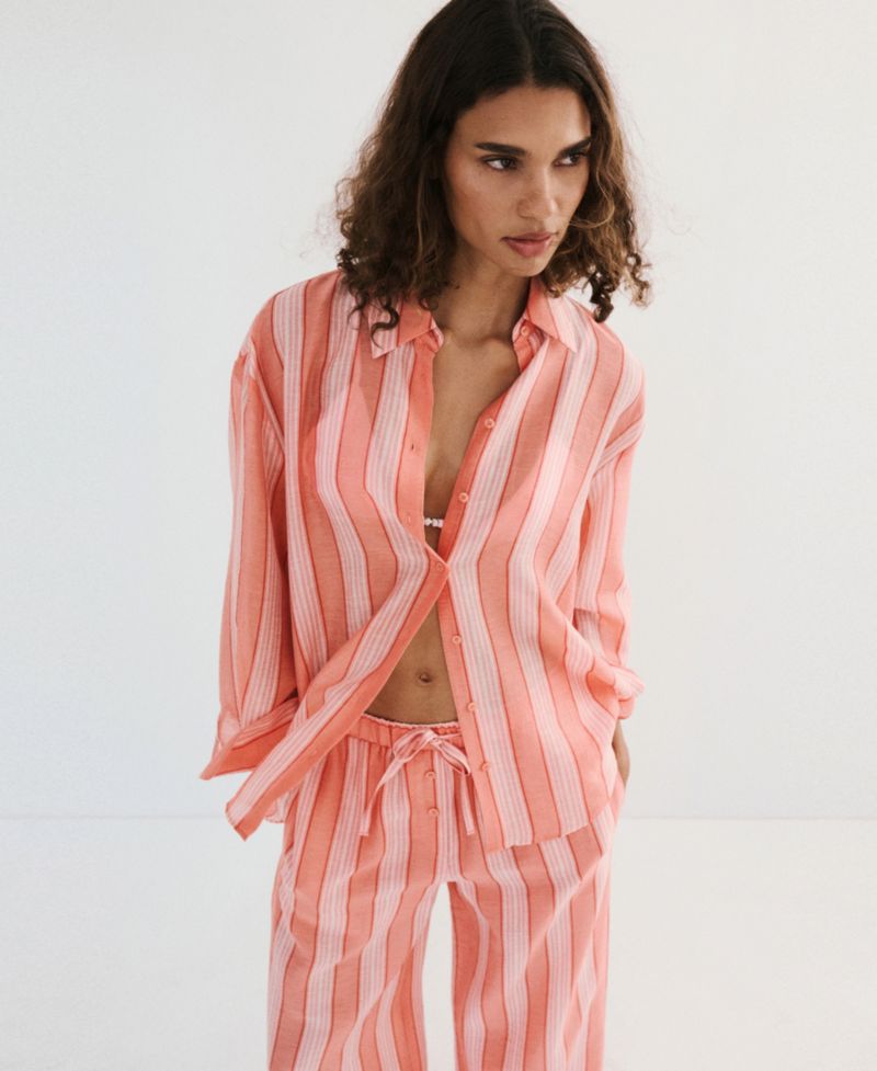 Women's Striped Linen-Lyocell-Blend Shirt