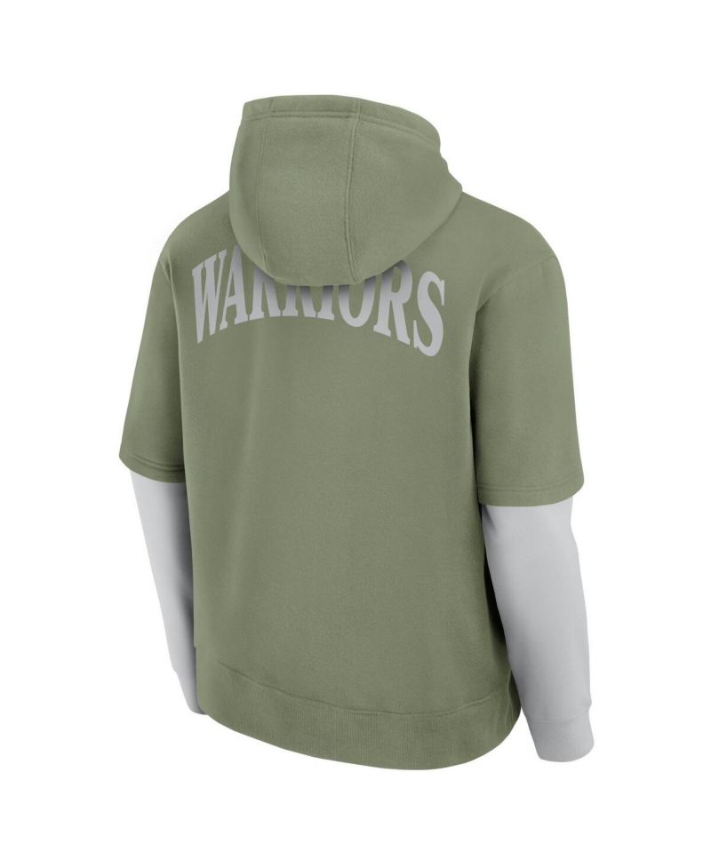 Men's Olive Golden State Warriors Elements Sleek Pullover Hoodie