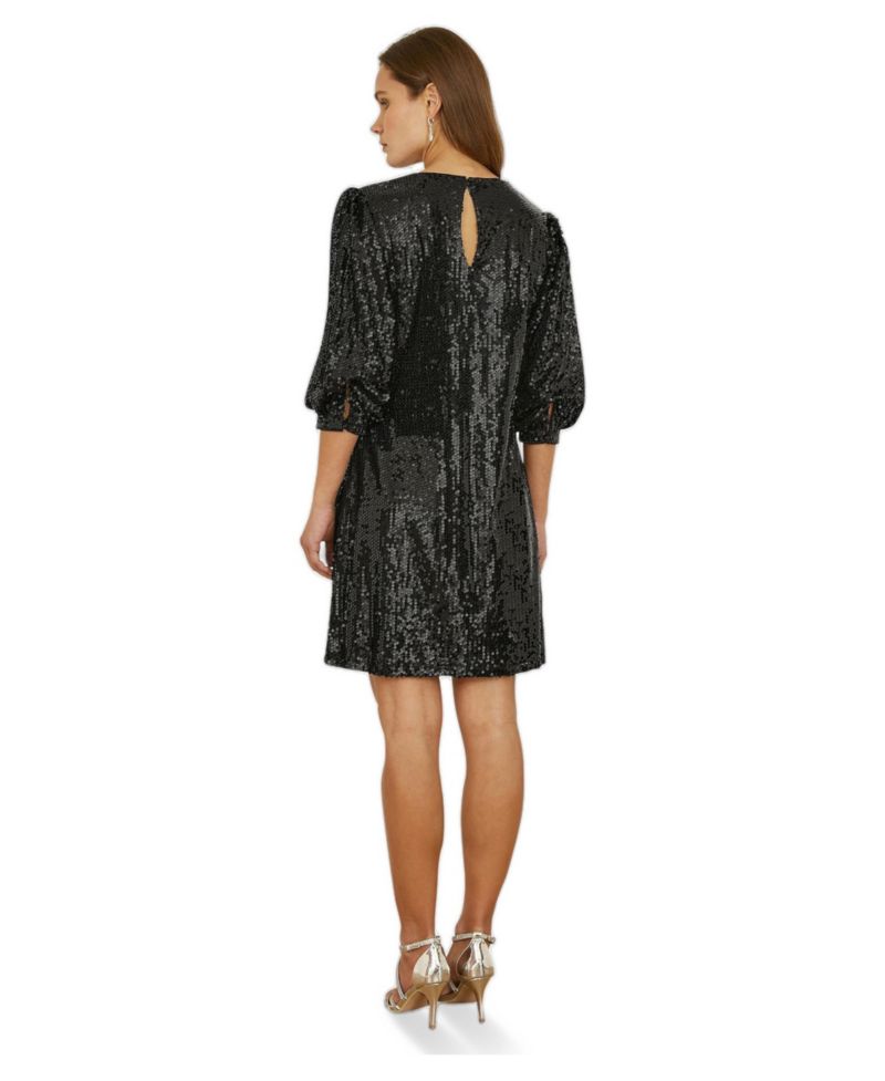 Women's Balloon Sleeve Sequin Mini Dress