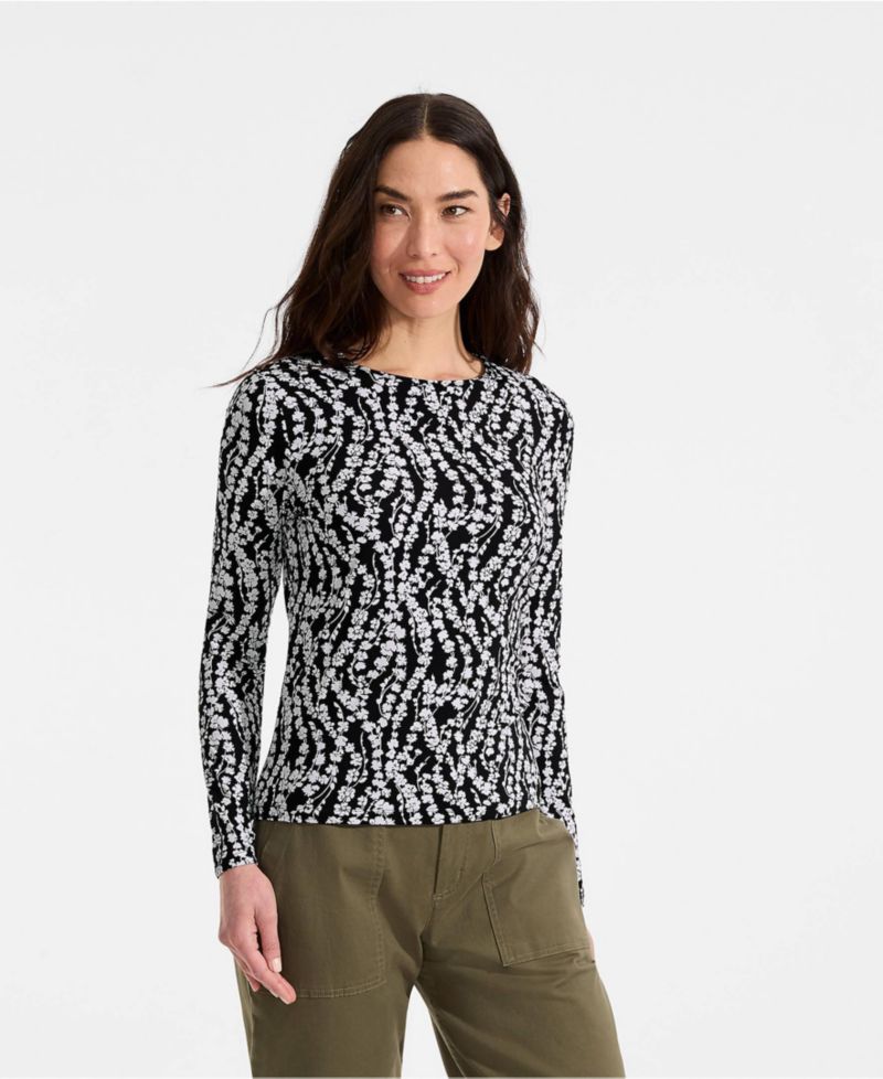 Women's Tall Long Sleeve Crewneck Garden Tee - Sunshade UPF 50 Quick Dry