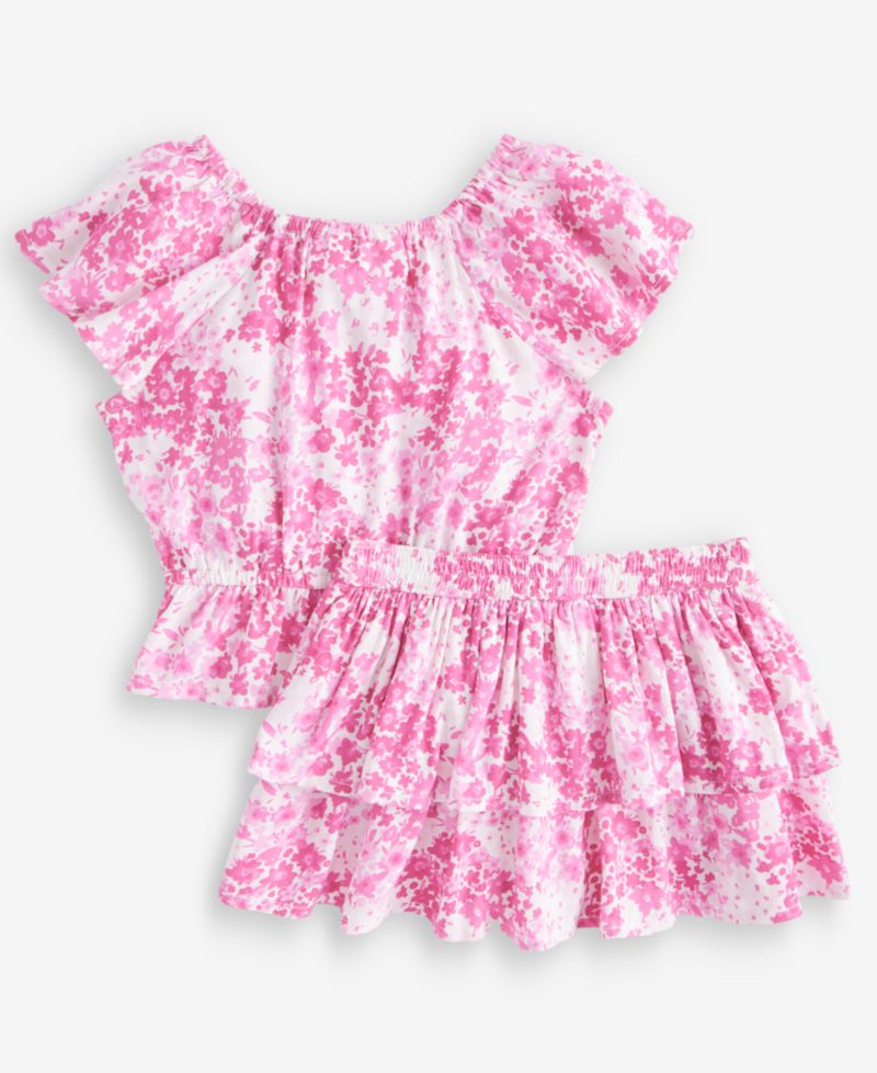 Girls' 12M-5T Ditsy Floral-Print Top & Skirt, 2-Piece Set