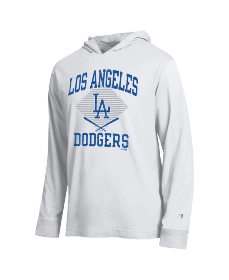 Men's White Los Angeles Dodgers Cooperstown Hooded Long-Sleeve T-Shirt
