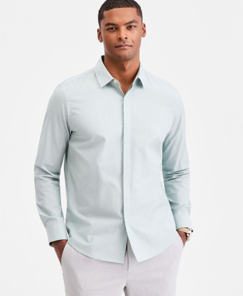 Aflani Men's Luke Cotton Long-Sleeve Button Shirt