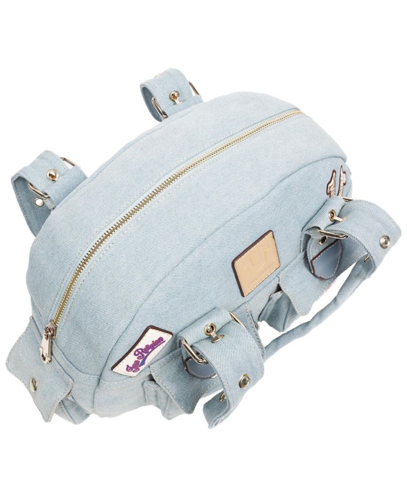 Multi-Patch Denim Satchel