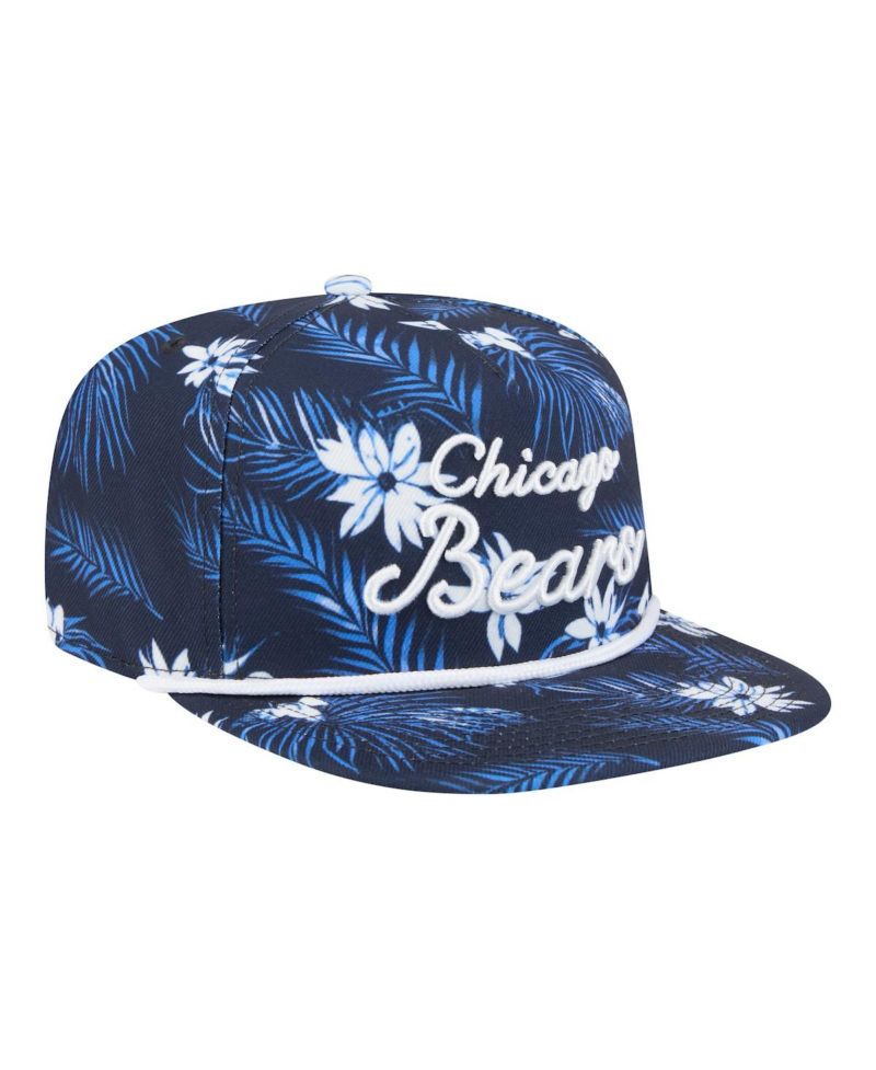 Men's Navy Chicago Bears Palm Print A-Frame 9FIFTY Snapback Hat