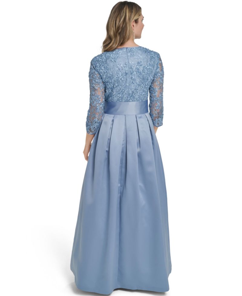 Women's V-Neck Pleated Skirt Ball Gown
