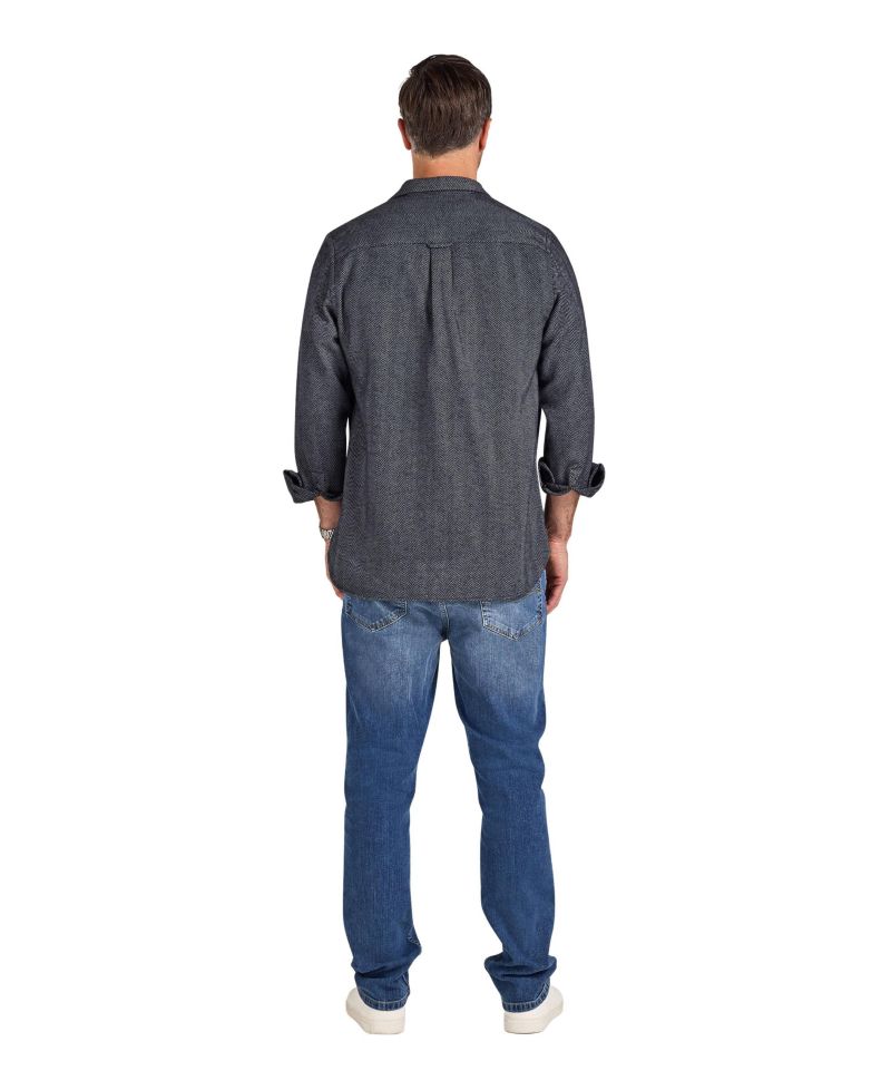 Men's Herringbone Long-Sleeve Shirt