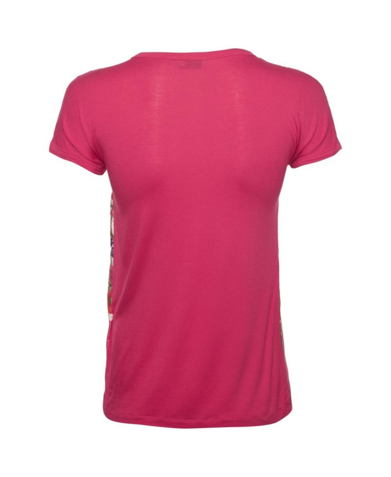 Women's Floral Print Silk and Jersey T-Shirt