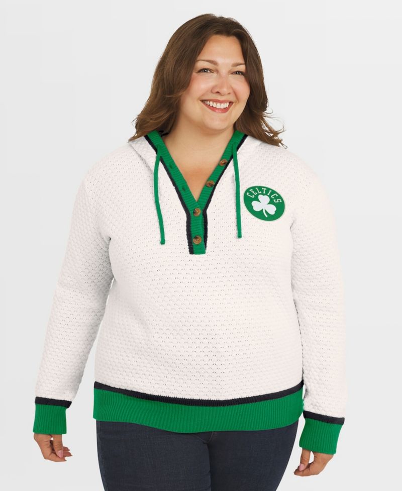 Women's Cream Boston Celtics Plus Size Hoodie