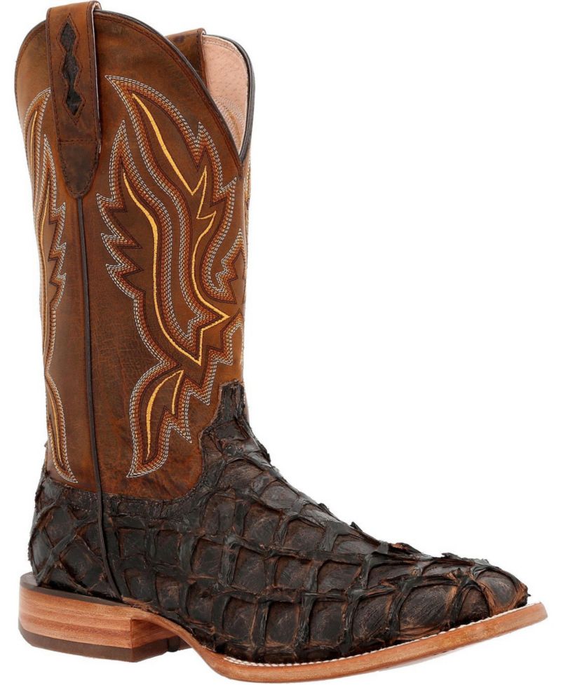 Men's Premium Exotics Dark Brown Pirarucu Western Boot