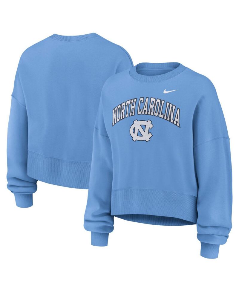 Women's Carolina Blue North Carolina Tar Heels Oversized Phoenix Arch Pullover Sweatshirt