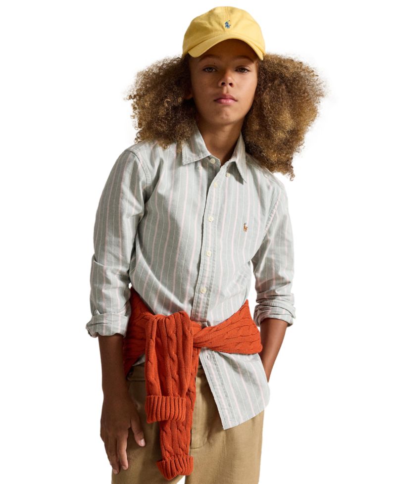 Boys' 8-20 Striped Cotton Oxford Shirt