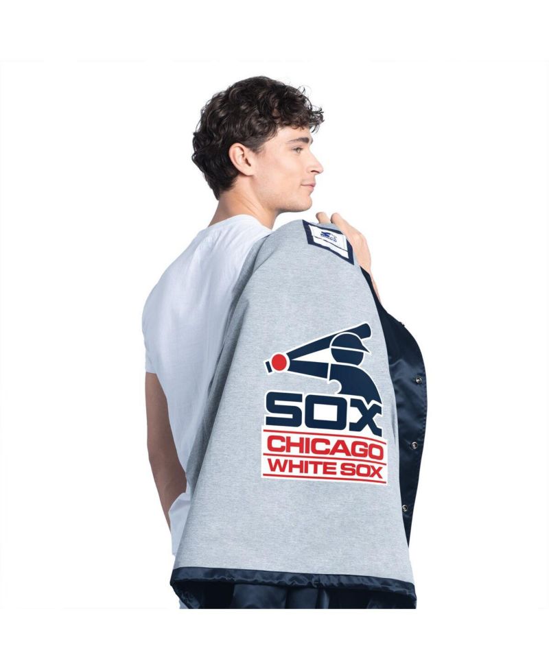 Men's Navy Chicago White Sox Cooperstown Collection Point Man Full-Snap Coaches Jacket