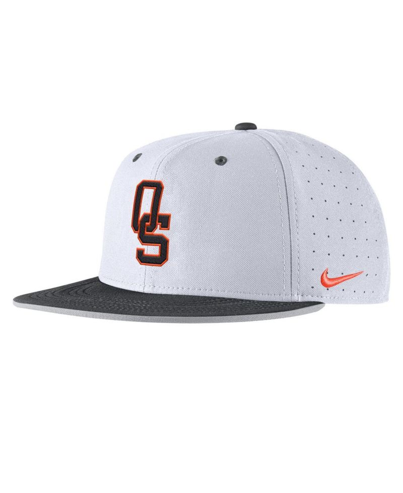 Men's White Oklahoma State Cowboys On-Field True Performance Baseball Fitted Hat