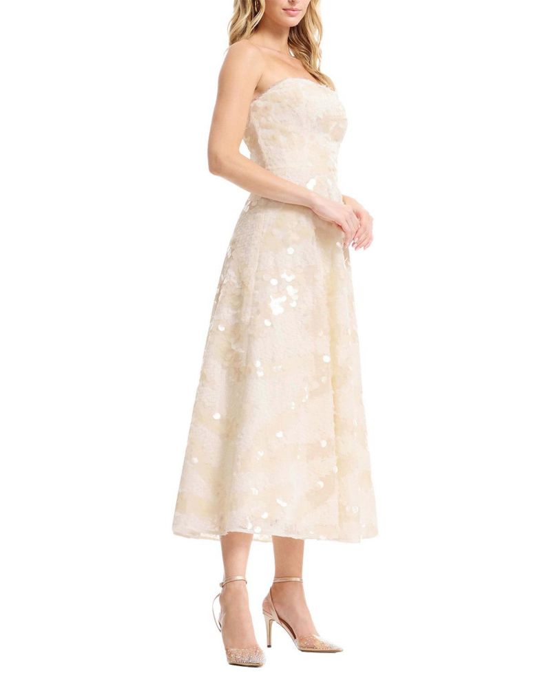 Women's Kailyn Strapless Sequin Floral Midi Dress