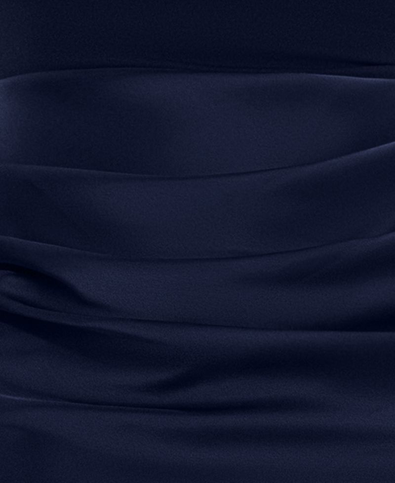 Women's Jamie Mock-Neck Satin Mermaid-Hem Gown