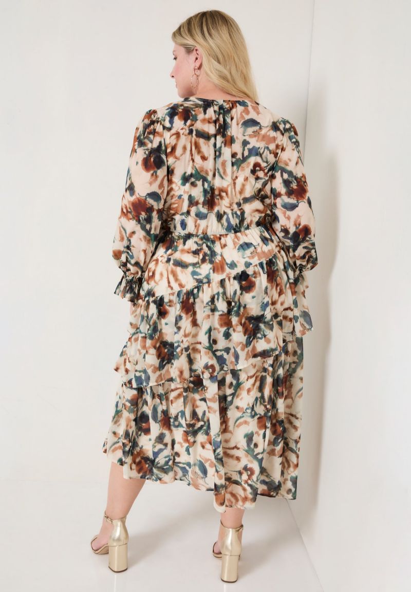 Women's June and Vie Tiered Pleated Midi Dress