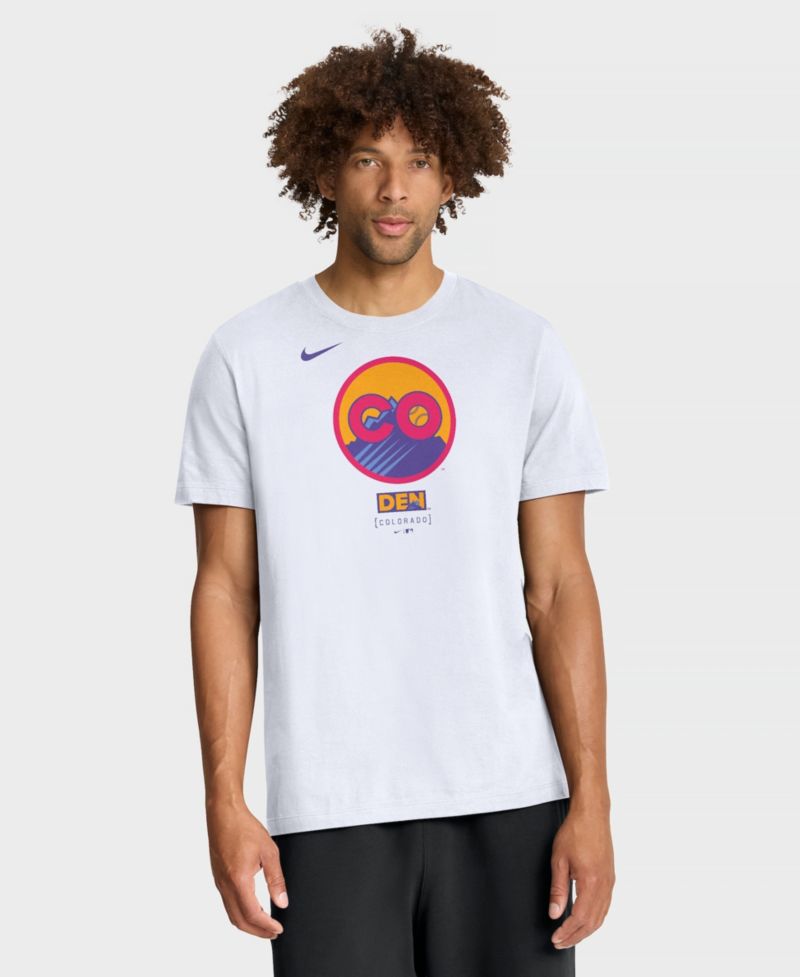 Men's White Colorado Rockies City Connect Large Logo T-Shirt