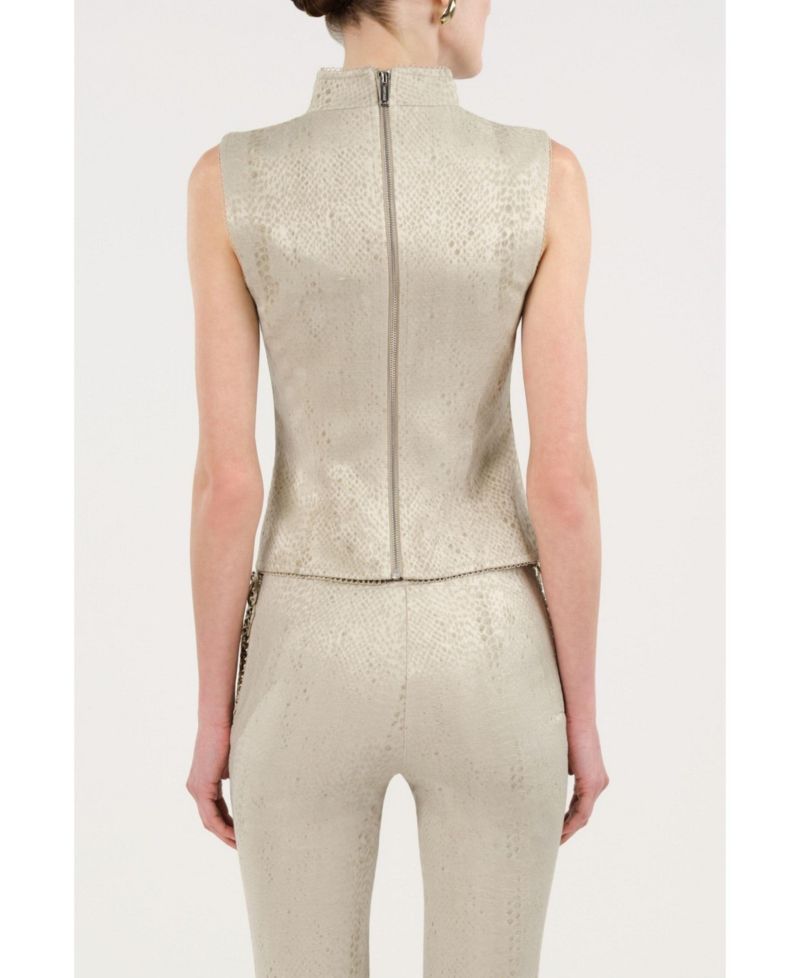 Women's Braid-Trim Bustier Top with Built-In Bra