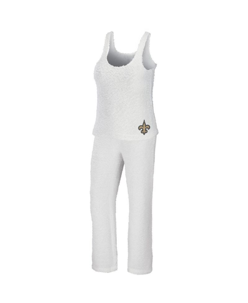 Women's Cream New Orleans Saints Cozy Scoop Neck Tank Top Pants Sleep Set