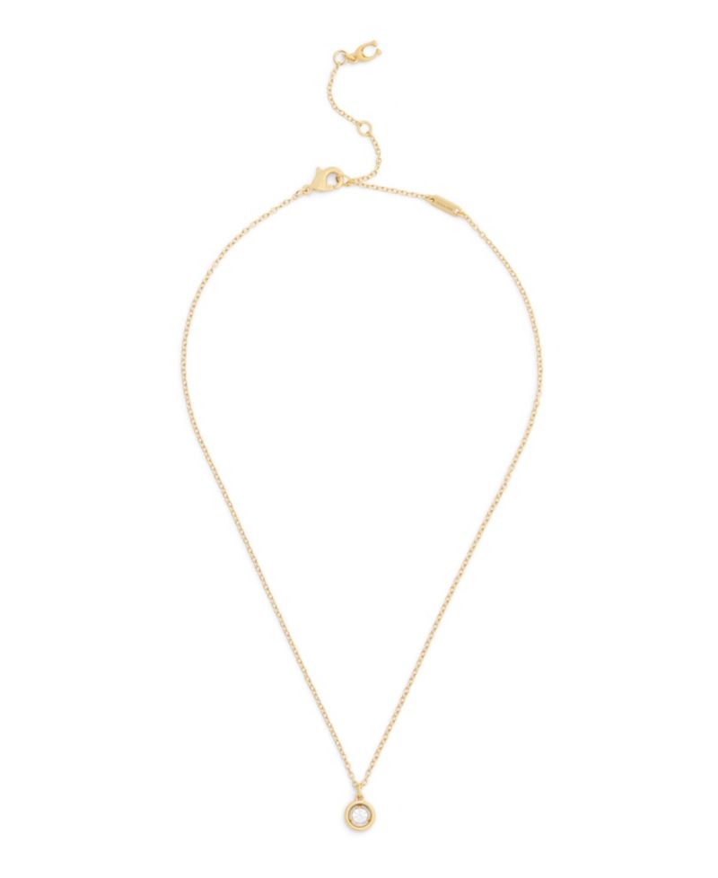 Faux Stone Halo Circle Pendant Necklace
