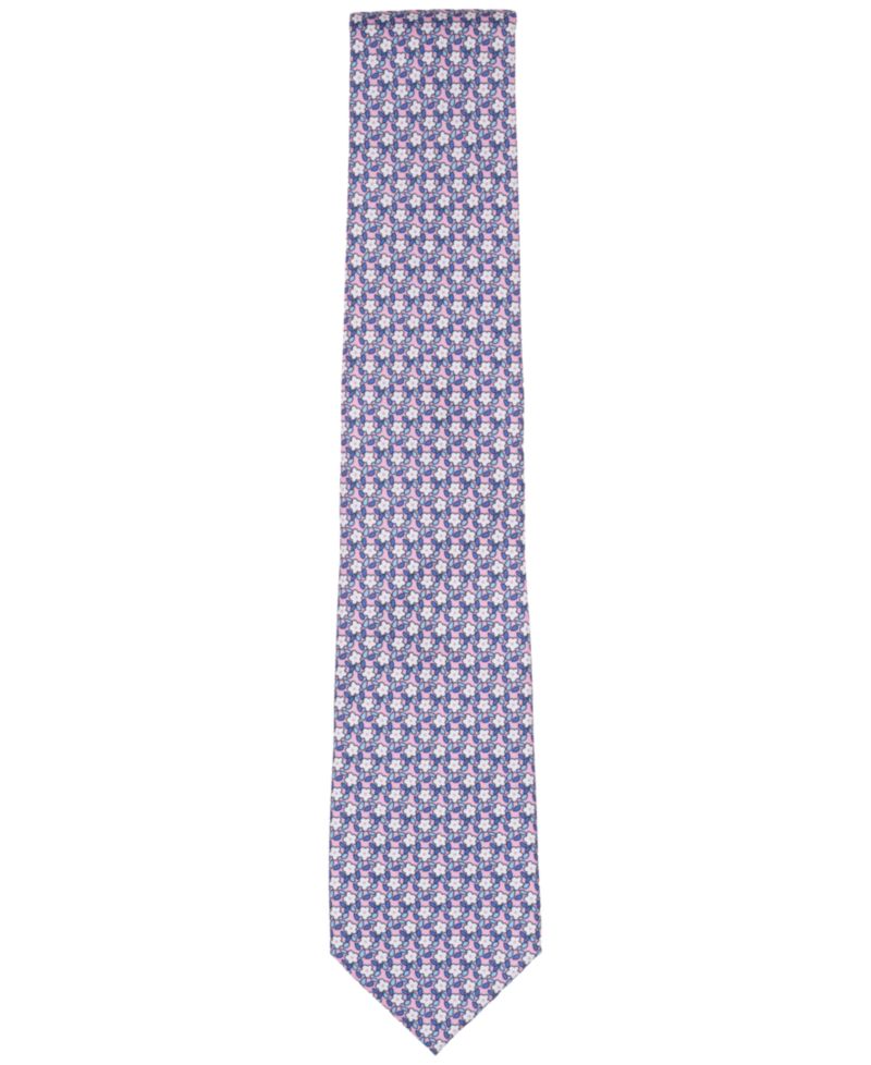 Men's Jean Floral Pattern Tie