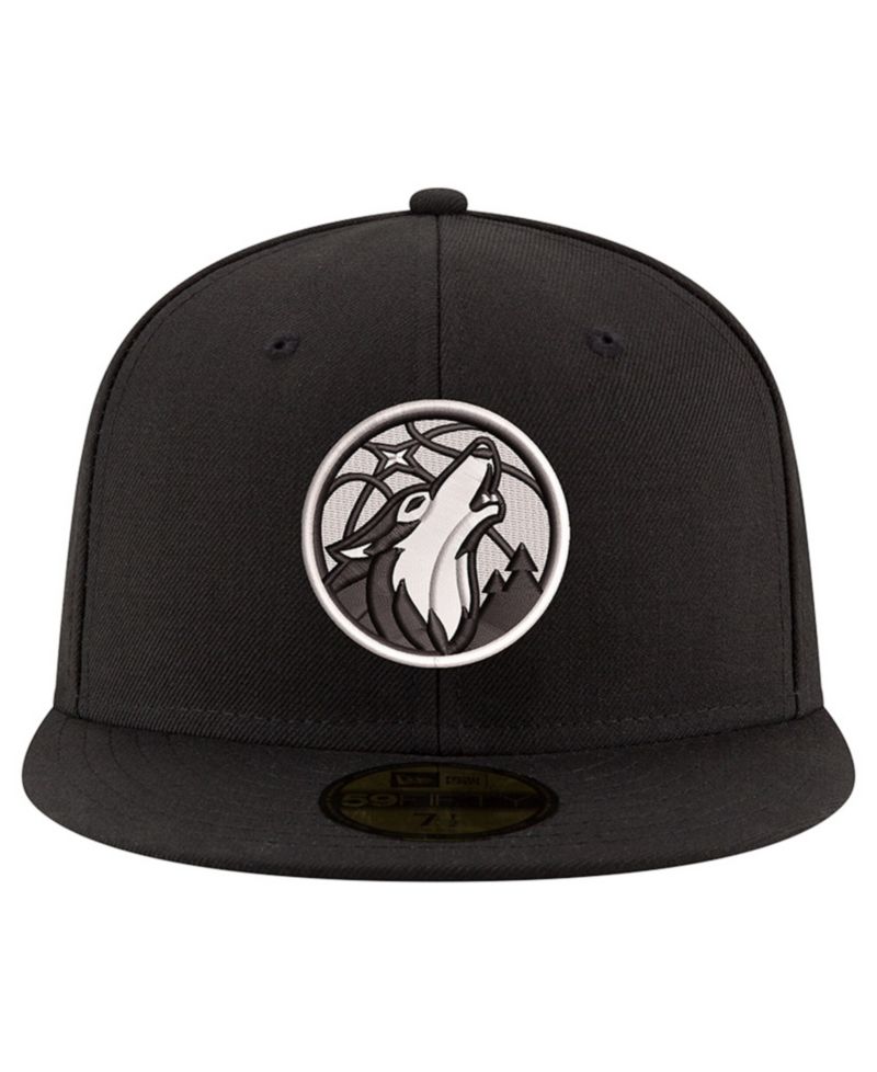 Men's Black/White Minnesota Timberwolves 59FIFTY Fitted Hat
