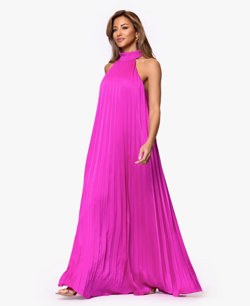 Women's Pleat Detail Ball Gown Dress