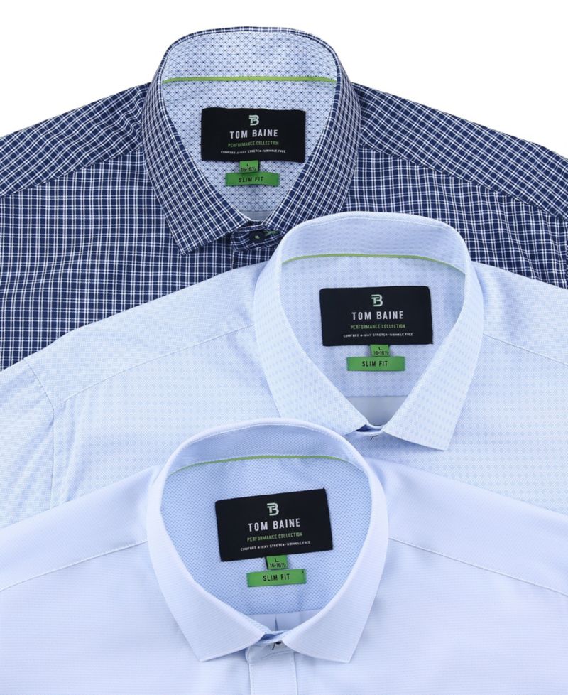 Men's Four Way Stretch Geo Print Button Down Dress Shirt